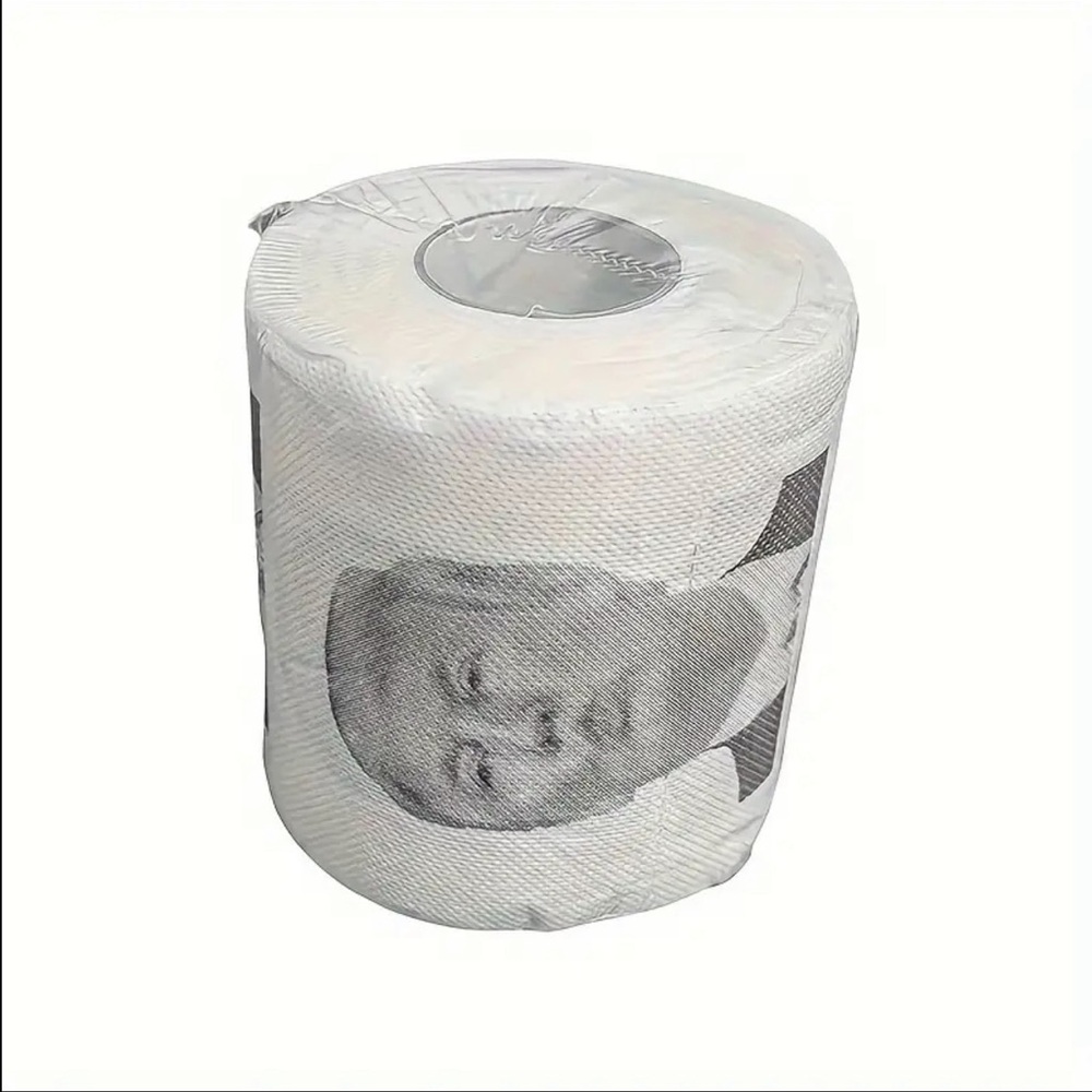 Novelty Toilet Paper Roll with Face Print, NEW, Trump TP, Funny